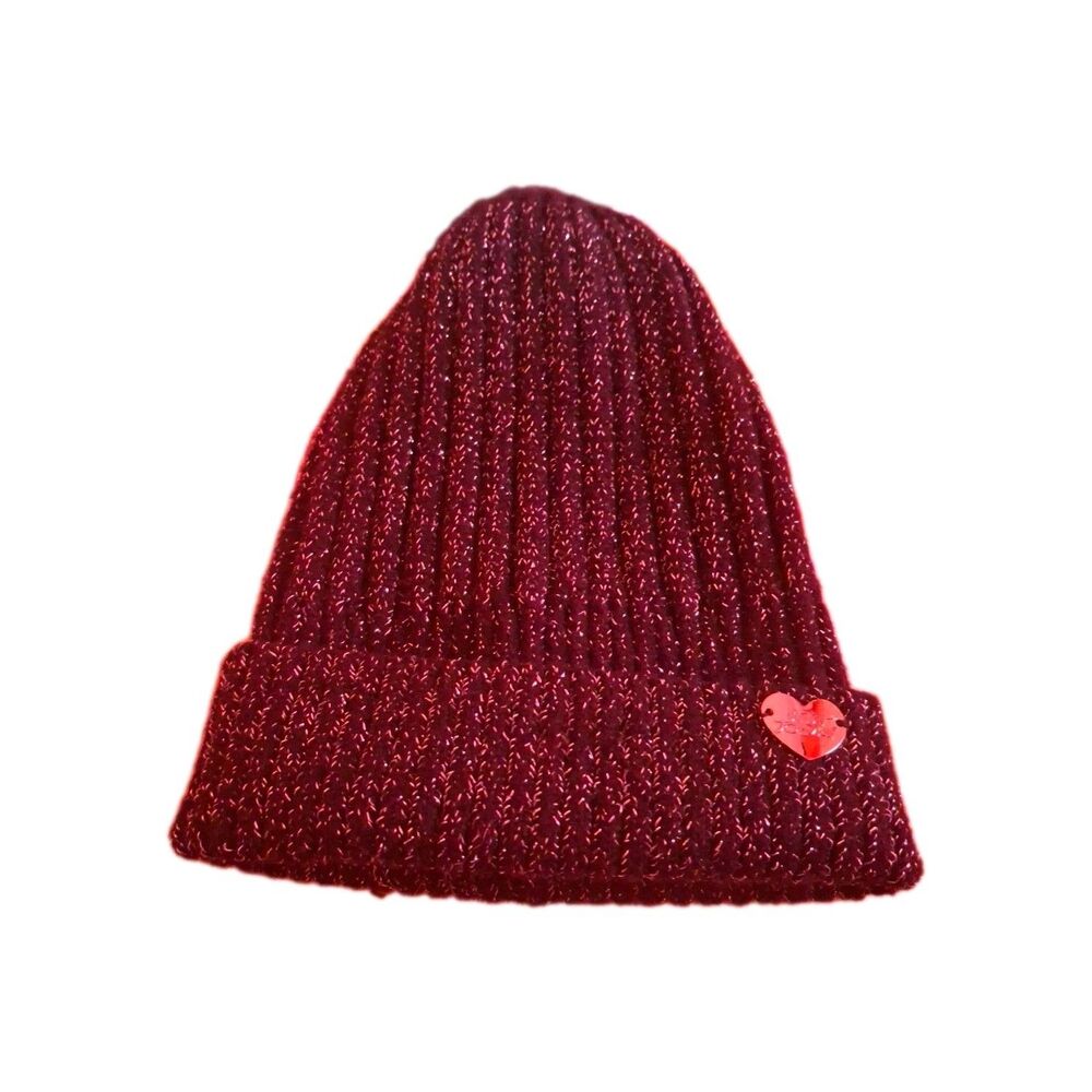 BETSEY JOHNSON BEANIE & GLOVE SET METALLIC BLACK OSFM MSRP $58.00